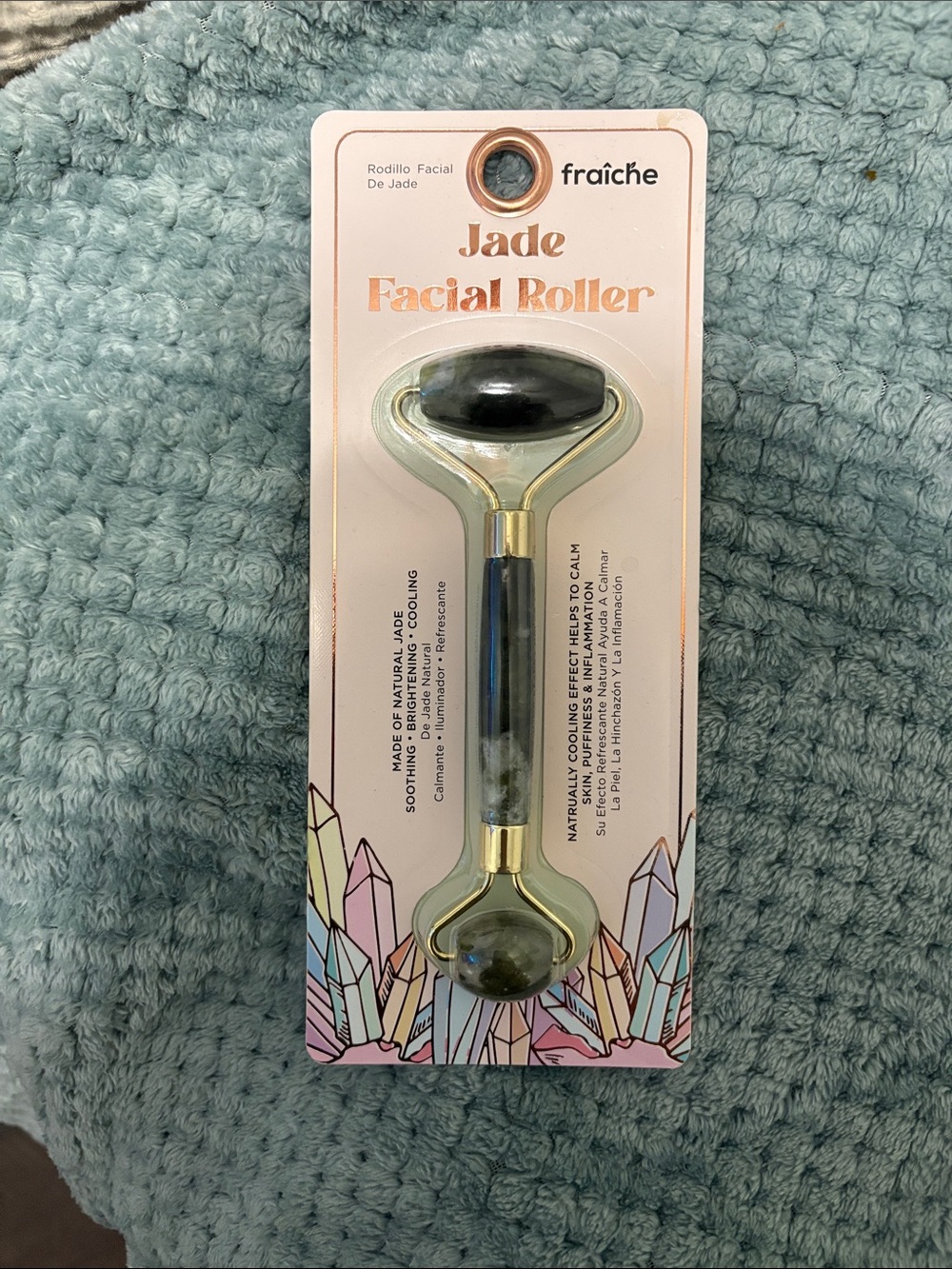Fraîche Jade Facial Roller - Dark Green Jade Massage Tool